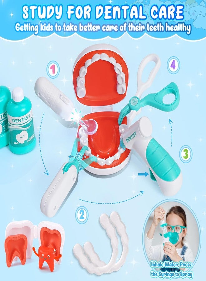 maysida Dentist Play Set Toy for Kids, Pretend Play Medical Toy Dentist Cart, Dental Toy with Fake Teeth, Doctor Toy for Toddlers 3-5, Christmas Birthday Costume Role Play Dress Up Gift Ideas for Boys Girls - Image 3